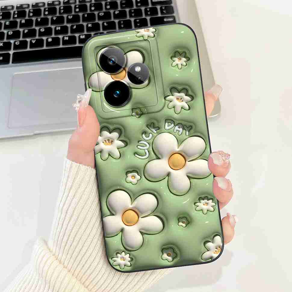 For Realme GT 7 5G 6.78" Case RMX5061 Cartoon Panda New Flower Collection Soft Silicon Cover For Oppo Realme GT7 5G Phone Shell