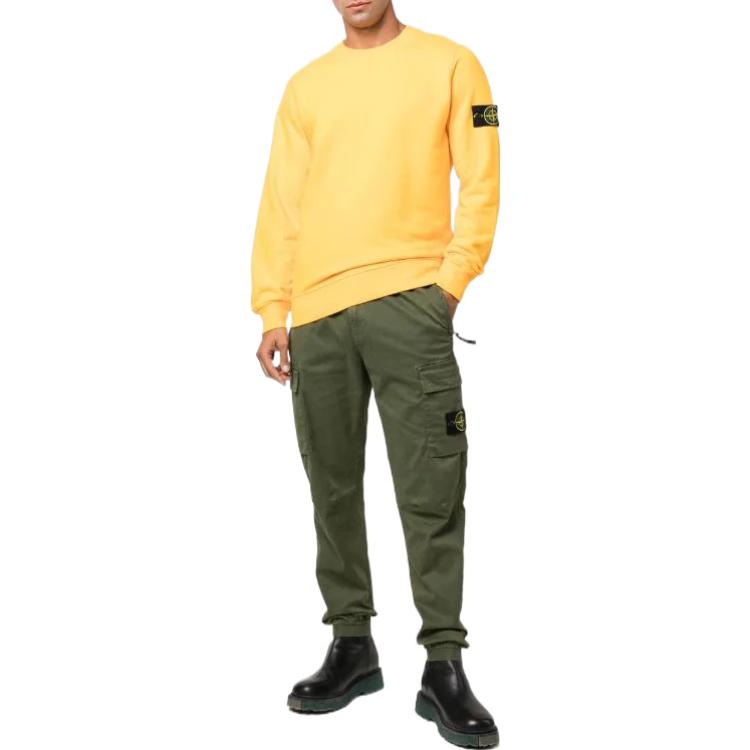 Stone Island FW22 Solid Color Logo Patch Casual Hoodie Men hoodies Yellow 771563020-V0030