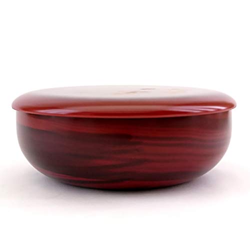 Nakanishi Kougei New Sweets Dish, Wood Grain, Kinosato, 18cm, Made in Japan, 0011028, Red, Diameter 18cm x Height 6.8cm