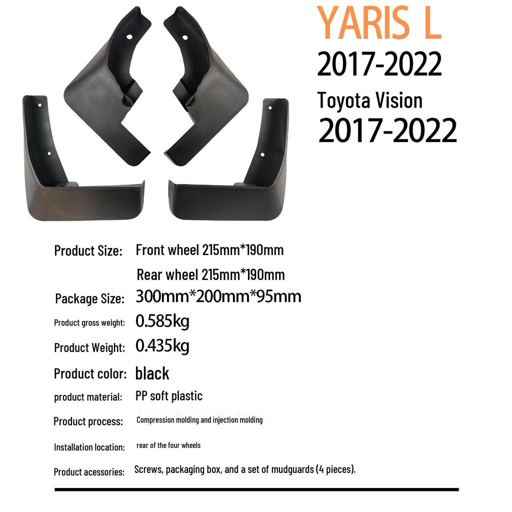 2017-2022 Toyota Yaris L Schmutzfänger für den grenzüberschreitenden Handel