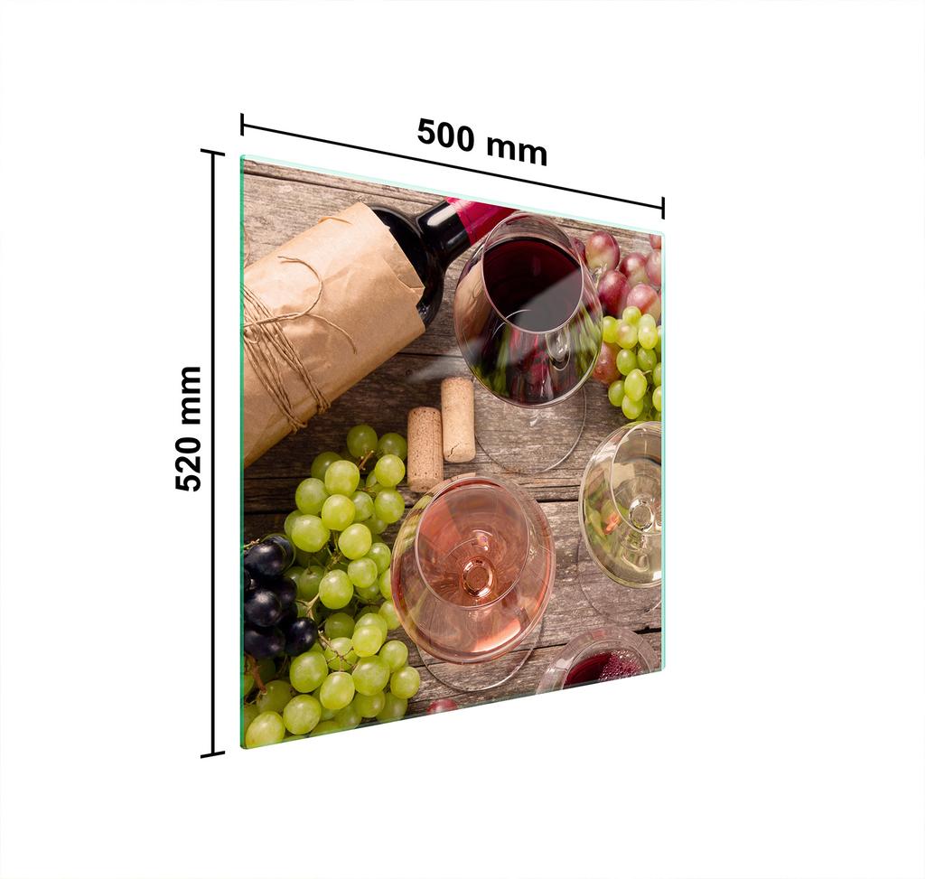 SZKLANA PŁYTA OCHRONNA NA KUCHENKĘ 50x52 WINO