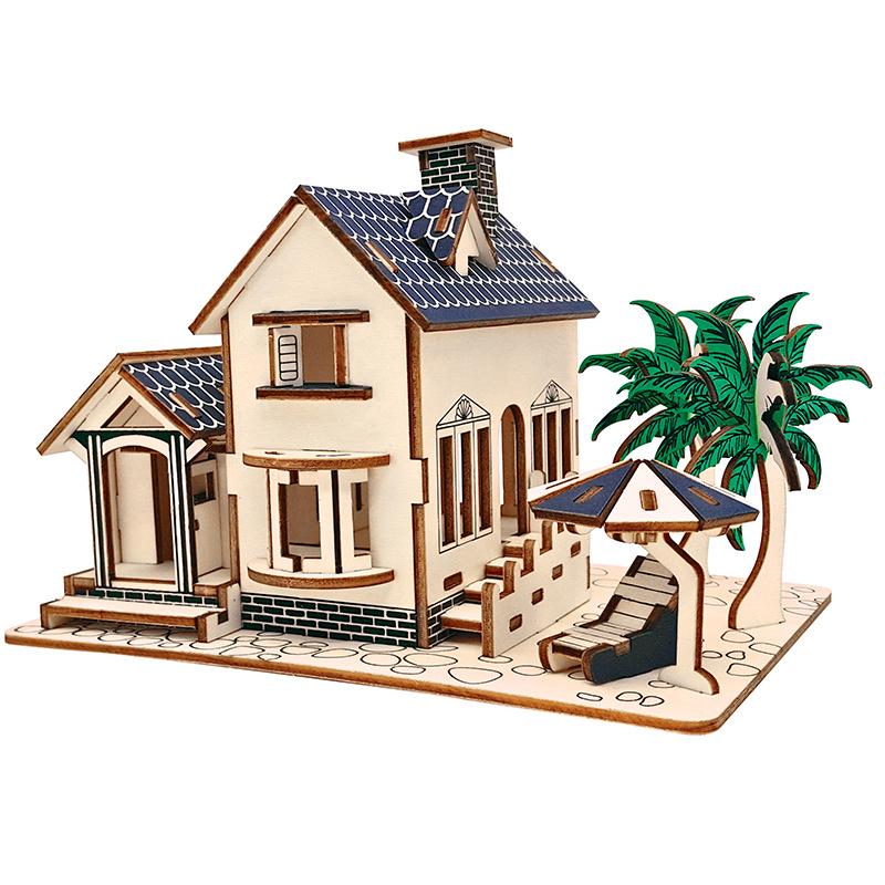 3D drevené puzzle architektonický model školská remeselná festivalová aktivita hračka