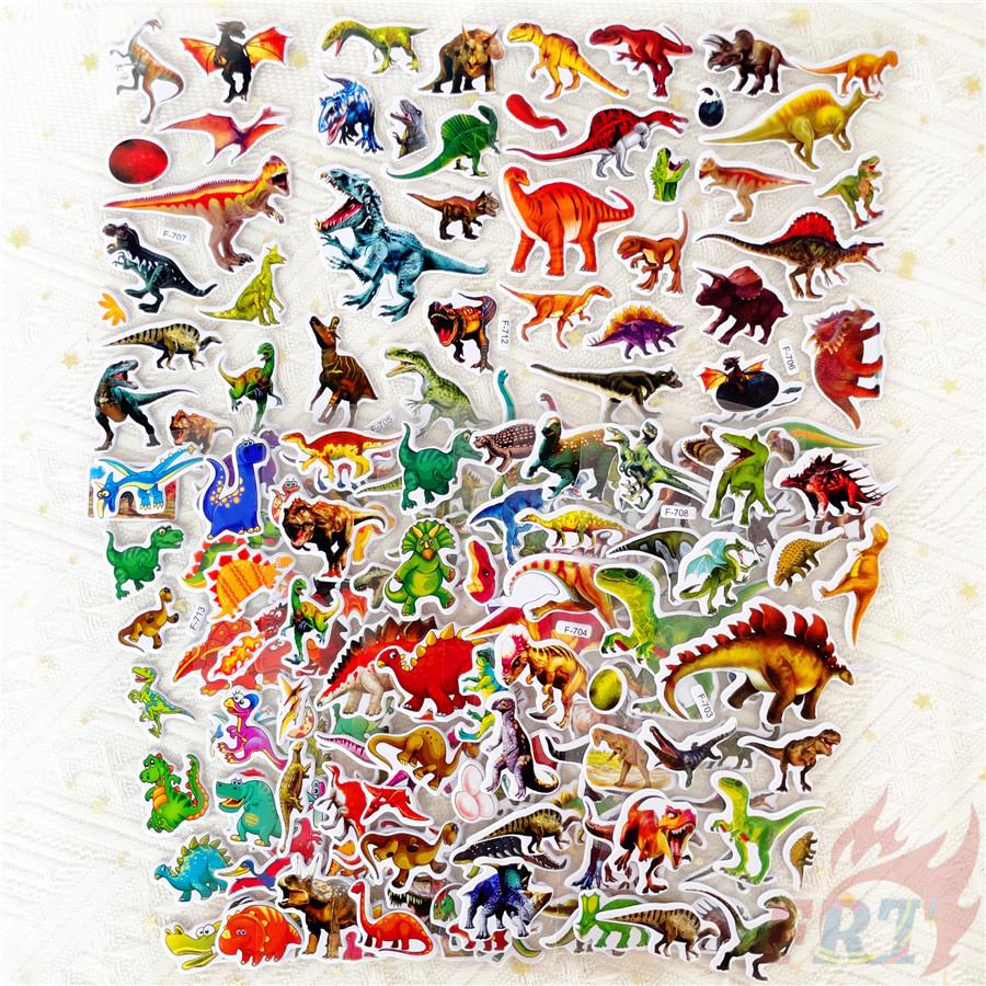 12Sheets/set Jurassic Dinosaurs  Rewards Sticker Puffy Bubble Toys Stickers