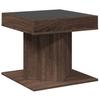 LED Coffee Table Brown Oak Effect 50x50x45 cm Wood Based Material