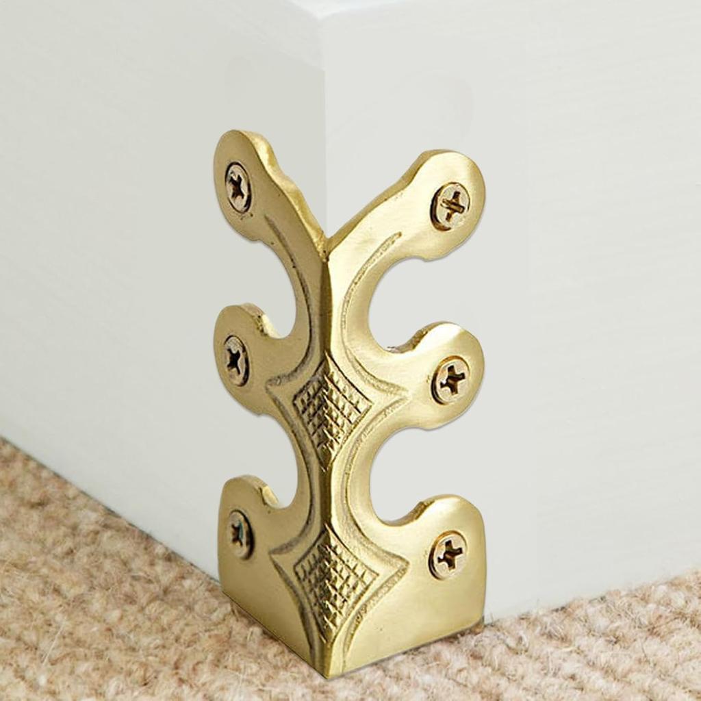 Skiffers Baseboard Corner Protectors | 20Pcs Solid Brass Skirting Board Corner Protector | Vintage Metal Aesthetic Home Decor Accessories for
