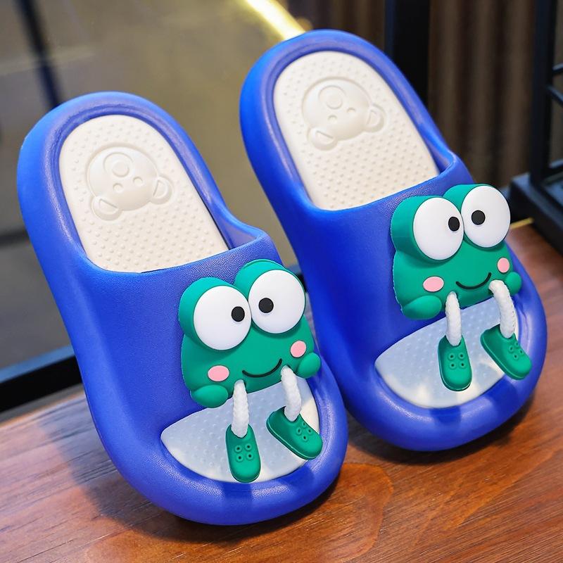 

New cartoon cute children s slippers for boys, summer indoor non-slip baby sandals for girls in the bathroom 26-27Code（Inner Length1 синий