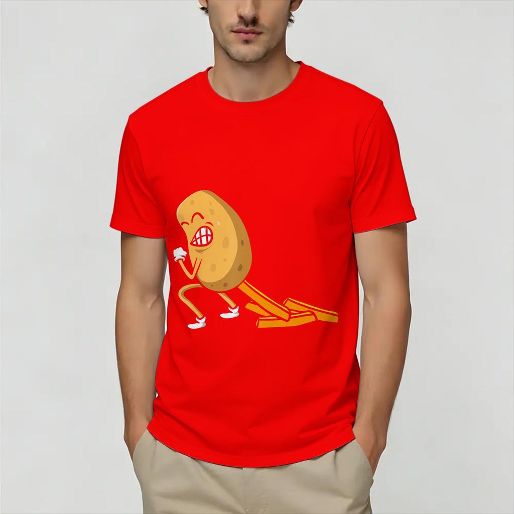Harajuku TShirt Summer Funny Potato Farting Frenc Popular TShirts Cotton Tee Shirt for Unisex Y2K Fun Big Size Short Sleeve Tops