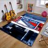 New York Rangers Logo with City Skyline Patterned carpet, non slip mat suitable for living room and bedroom sofas