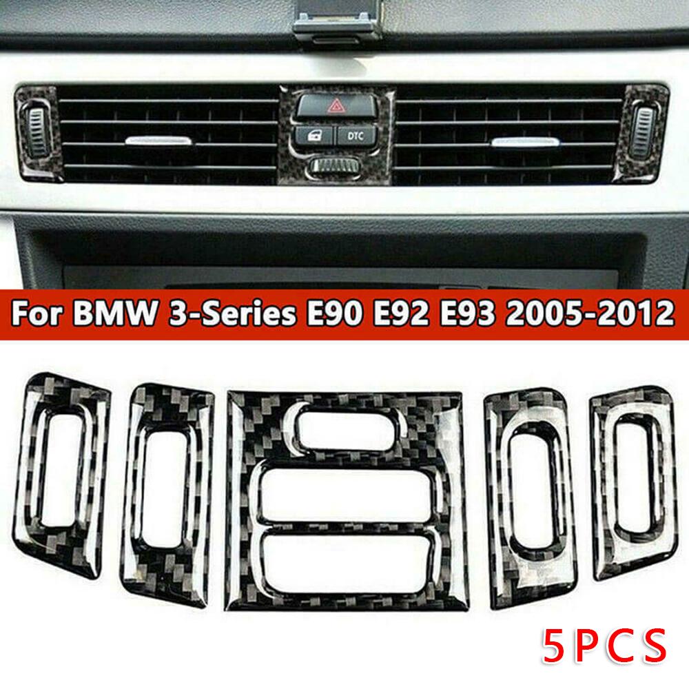 New Air Vent Outlet Trim Part Replacement Accessories Carbon Fiber Black Cover Trims E90 E92 E93 05-12 Replaces