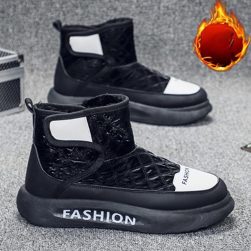 Winter Men's Shoes Men's Padded Thickened Snow Boots Northeast Outer Wear High Top Thick Bottom Warm Cotton Shoes Comfortable Versatile Shoes