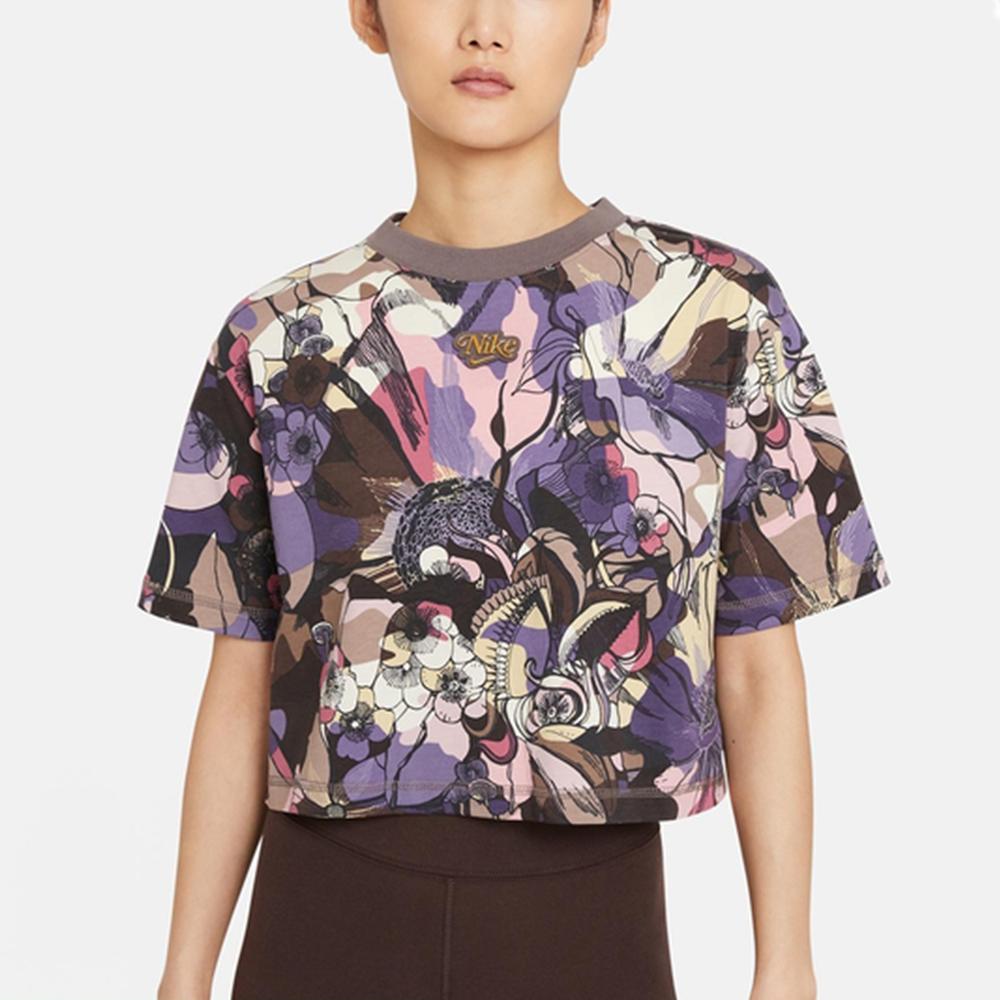 Nike Sportswear Floral Print Short Sleeve T-Shirt Women Tops DC5504-004