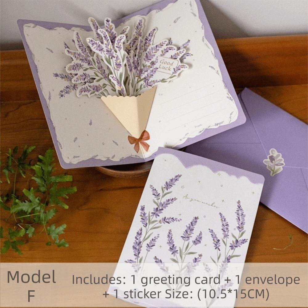 New 3D Pop-up Style 3D Greeting Card Creative Handmade Flower Blessing Card Romantic Creative Flower Card Valentine's Day