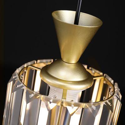 Modern Lustre Golden Light Luxury Crystal Chandelier Bedroom Bedside Lamp Fishing Line Single Head Pendant Light Fixture LED