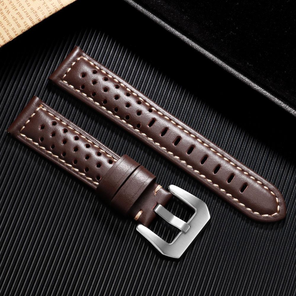 18mm 20mm 22mm 24mm 26mm Handgefertigtes atmungsaktives Rindsleder Uhrenarmband für Panerai Herrenarmband für Omega Uhrenarmband Zubehör