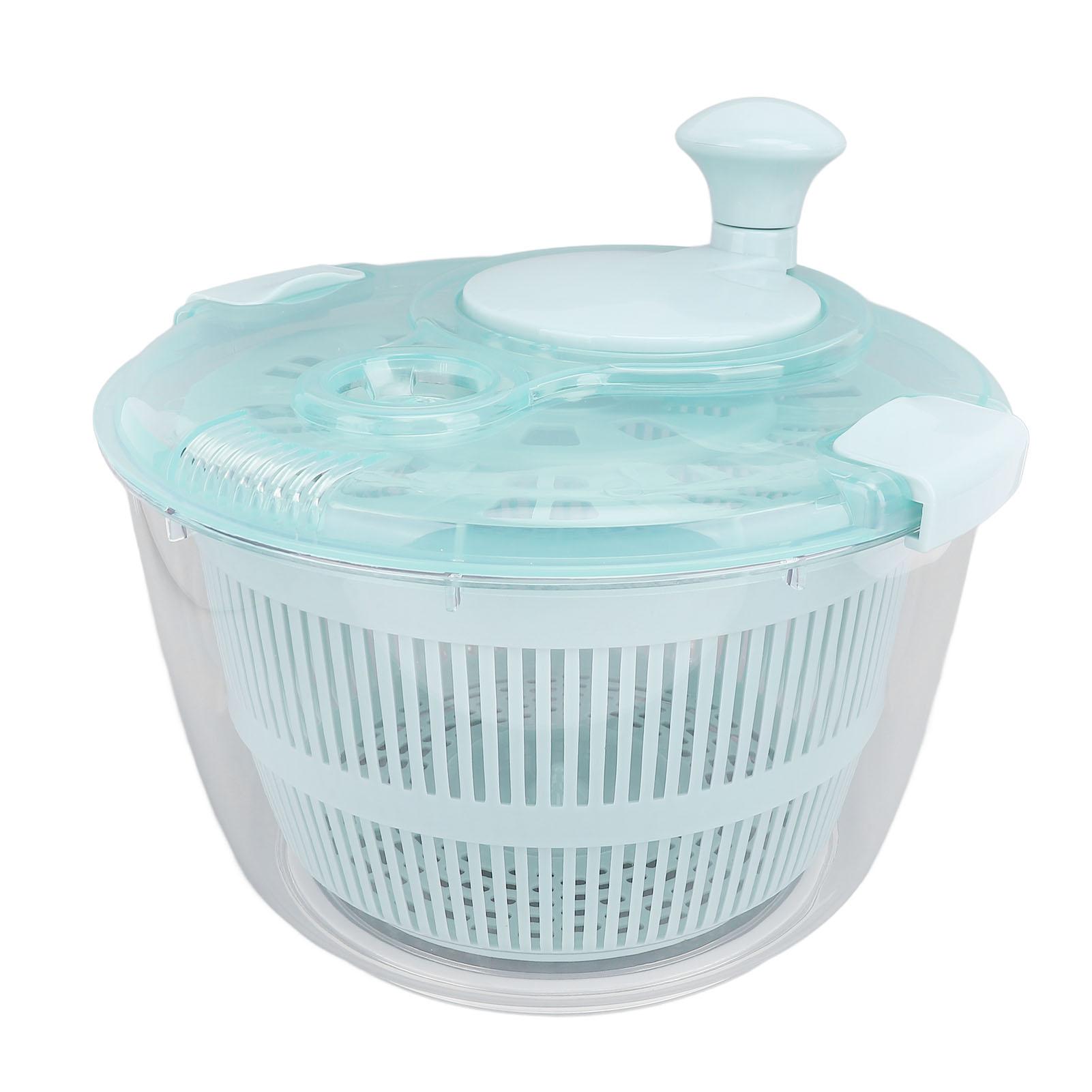 

Salad Spinner Lake Blue 5L Fast One Handed Manual Salad Washer Spinner for Vegetable Fruit Lettuce L