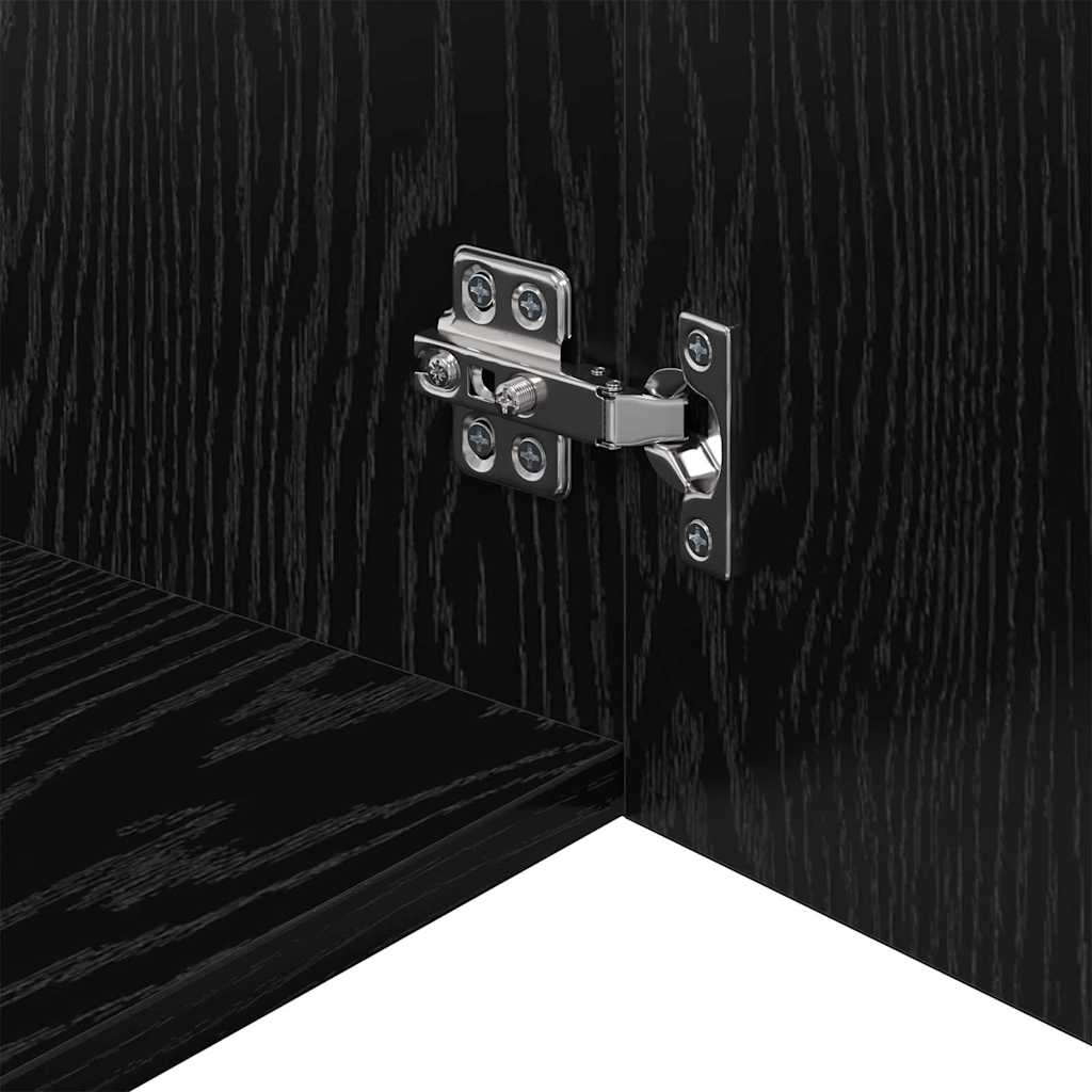 Wall Mounted Cabinet Black Oak Effect 80 X 42.5 X 40 Cm