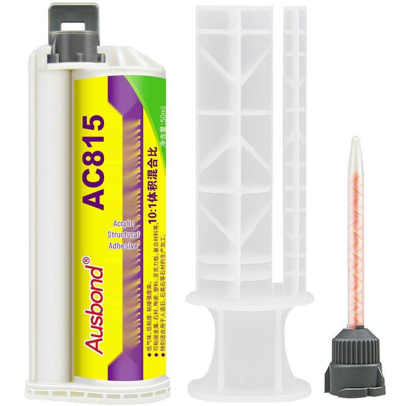 Ausbond AC815 Acrylic Structural AB Adhesive for Stone & Countertops, White, 50ml