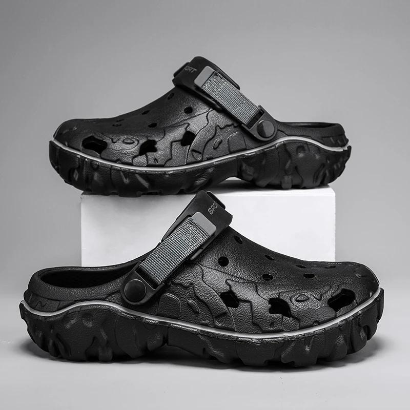 Summer Men Slippers Light EVA Big Size Casual Shoes Hole Shoes Clogs Men Home Garden Outdoor Male Beach Flat Sandals Men Shoes