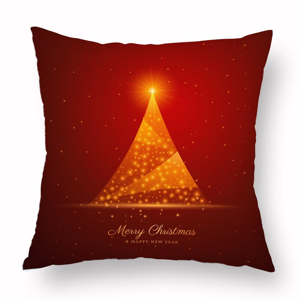 Santa Claus Pillow Case Bell Home Decoration Living Room Sofa Cushion New Snowflake Pillow Can Be Customized