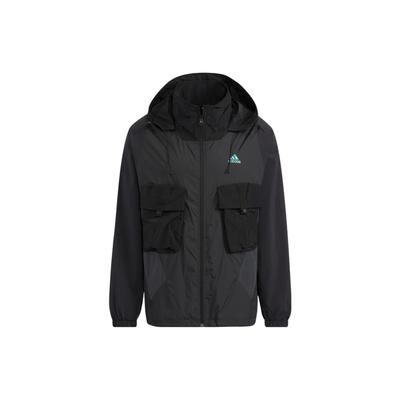 Jackets Men's Black Hooded Moderate Other HR4443