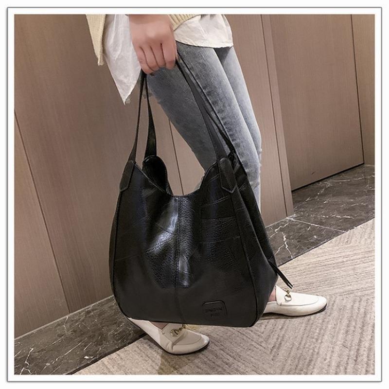 Women's New Trendy Soft Leather Shoulder Bag with Large Capacity and Versatile Fashion Crossbody Bag, Korean Version Women's Handbag