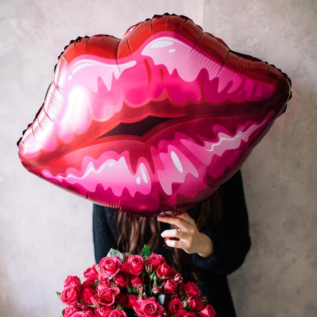 Flammenrote Lippen Aluminiumfolien-Ballon Rote Große Rote Lippen für Geständnis Valentinstag Romantische Nacht Hochzeit