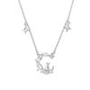 Sterling Silver Moon Cat Necklace: Cute Star and Moon Pendant for Women