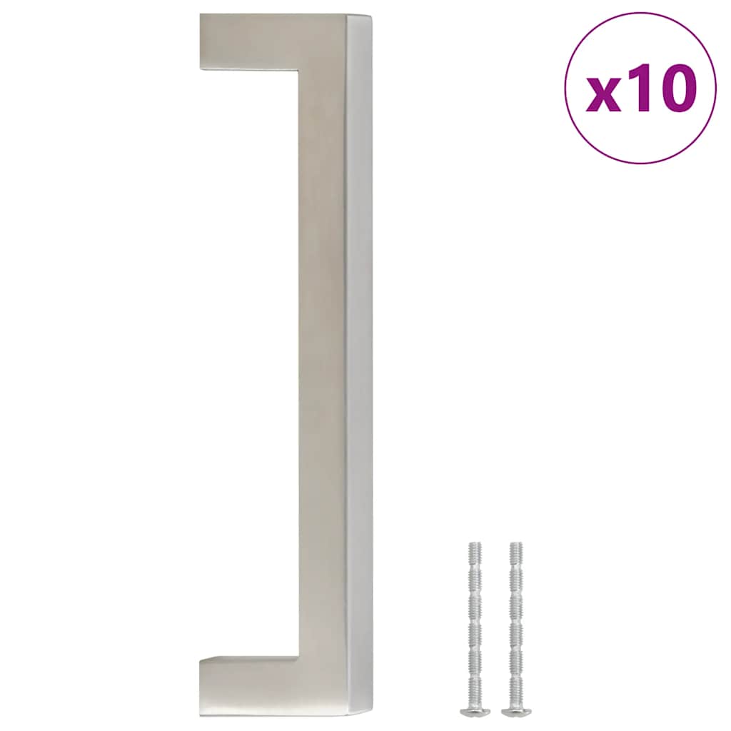 Furniture Handles 10 Pcs Silver 128 Mm Stainless Steel