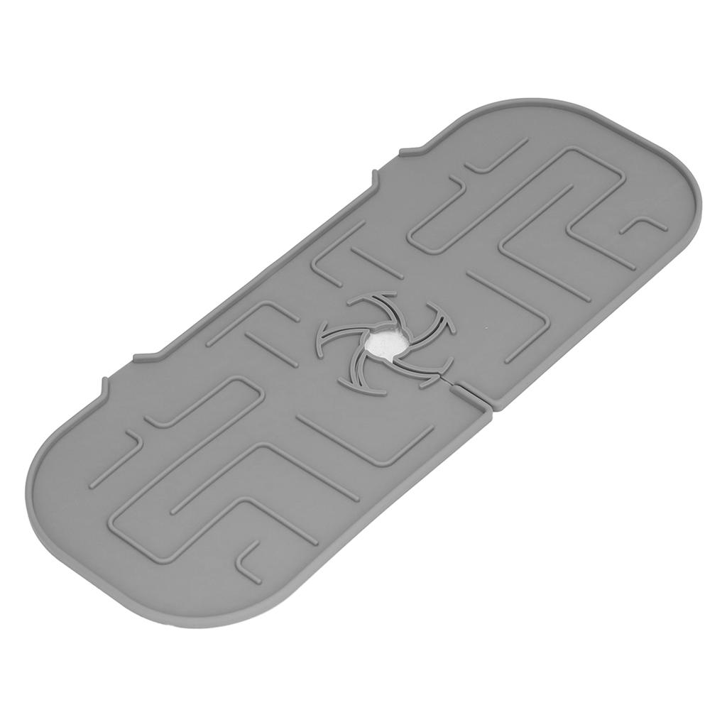 Wasserhahn Griff Tropfschale Langlebige Silikon Spülbecken Wasserhahnmatte für Küche Bad Wohnung Hotel Grau