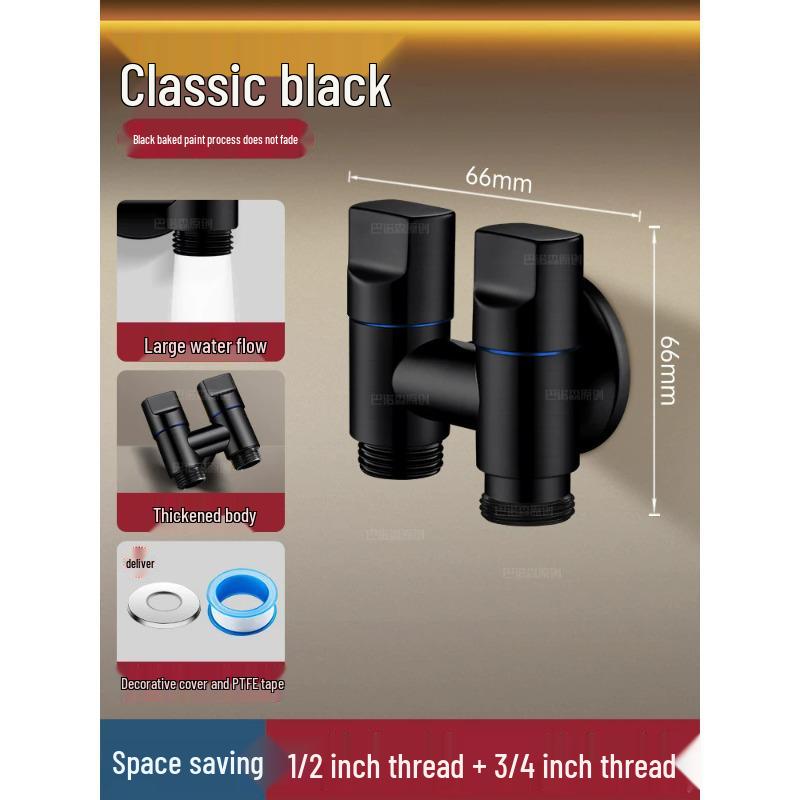 Dual Outlet Automatic Shut-off Washing Machine Faucet Valve