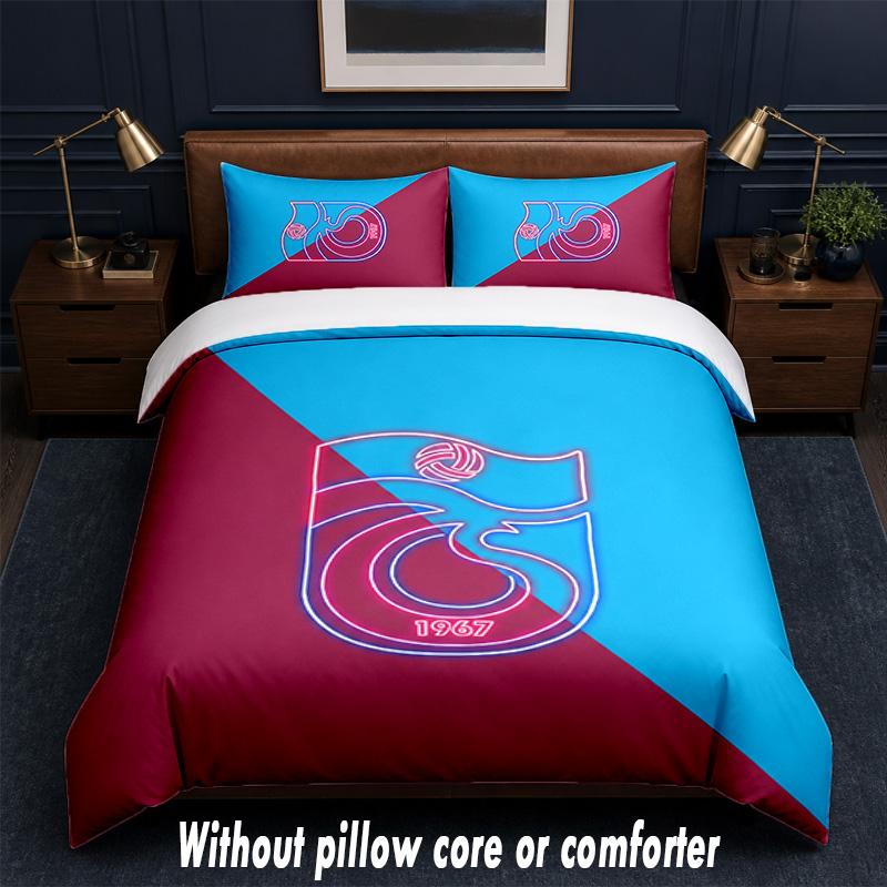 Trabzonspor FC Design Sada povlečení na postel 1 povlak na přikrývku + 2 povlaky na polštář Měkké prodyšné domácí povlečení
