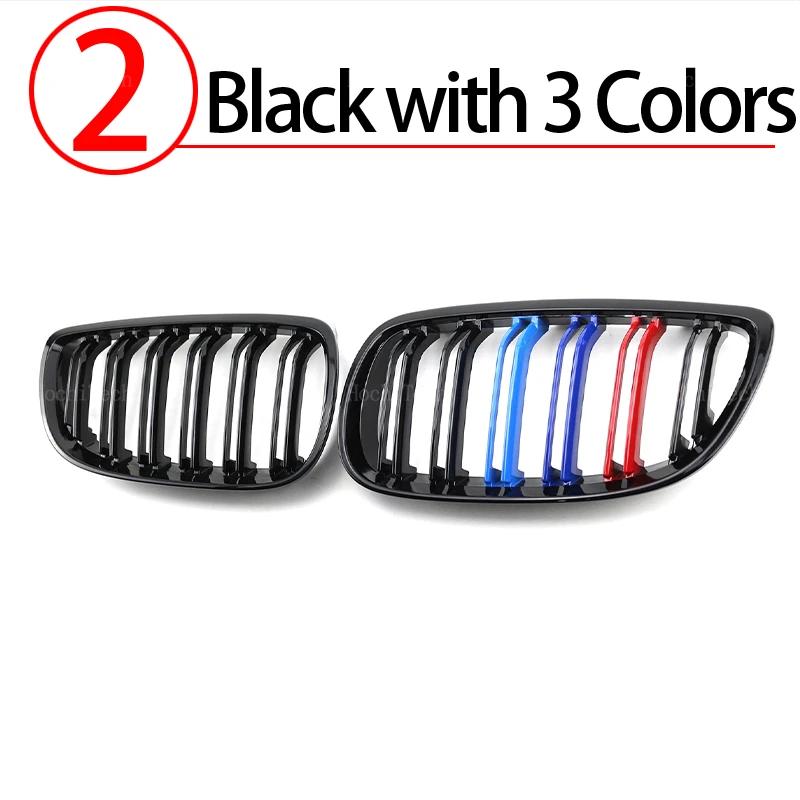 New Look Car Grille Grill Front Kidney Glossy 2 Line Double Slat For BMW 3 Series E92 E93 M3 Pre-LCI 2006-2009