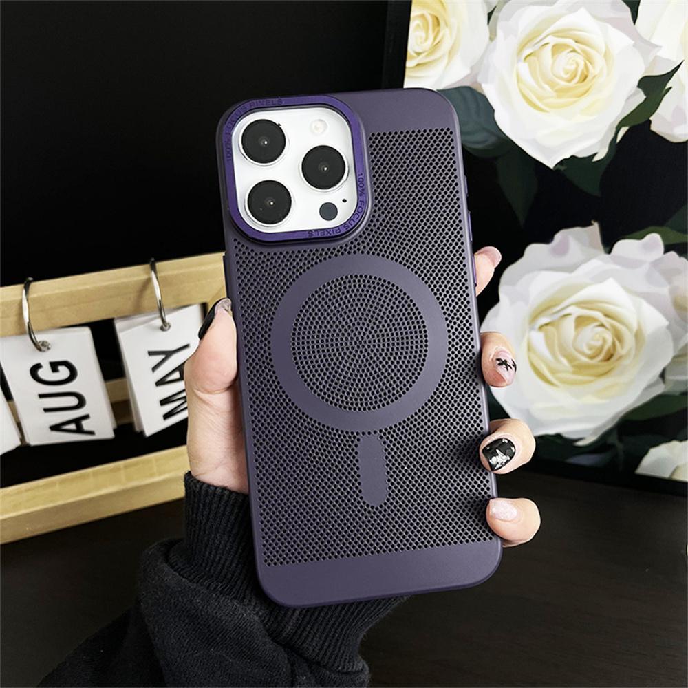 For Magsafe Magnetic Heat Dissipated Phone Case For iPhone 16 15 Pro Max 14 Plus 13 12 11 Lens Protect Breathable Cover