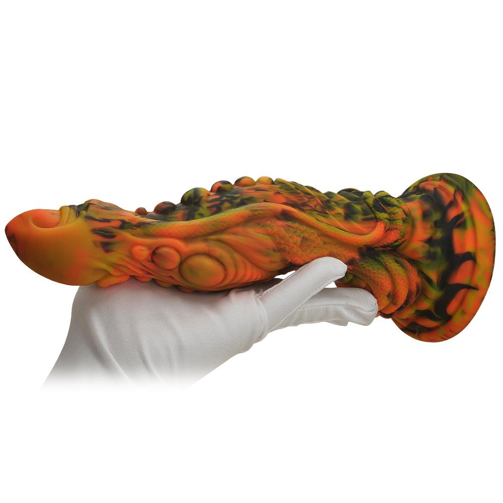 Liquid Silicone Blend Dildo Twin Viper Special Shape Penis Soft Anal Plug Female Adult Viper Special Shape