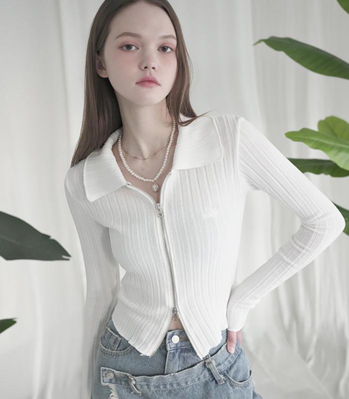Urban Dress Vivid Collar Twoway Knit Zip-Up - 6Col