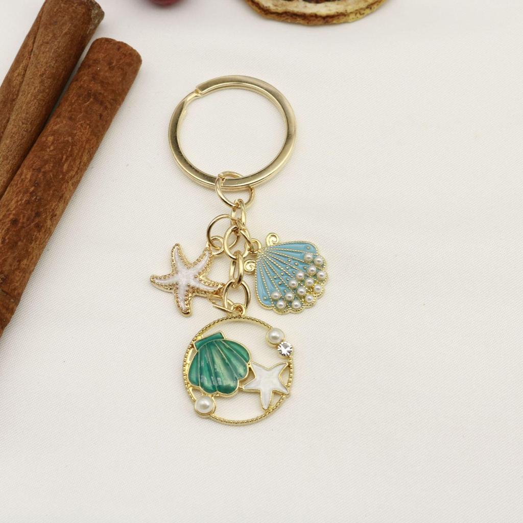 Creative Starfish Drip Oil Keychain Pendant for Girls