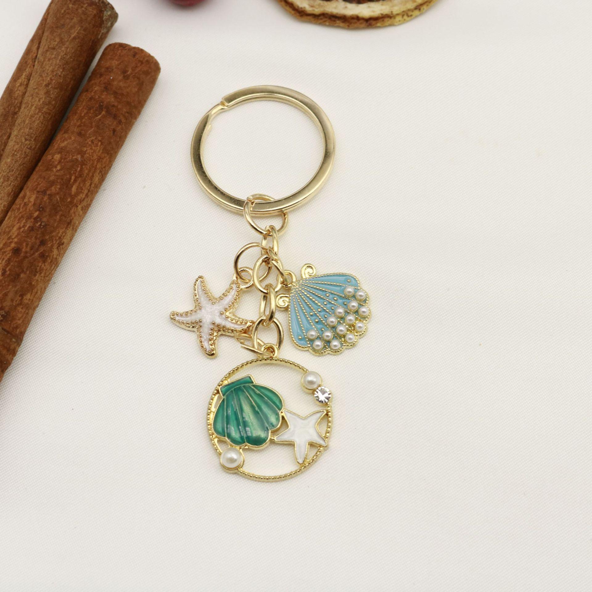Creative Starfish Drip Oil Keychain Pendant for Girls