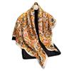 European Style Scarf Retro Printed Silk Scarf 91x91cm Large Square Scarf Headscarf Travel Sunscreen Shawl Versatile Woman