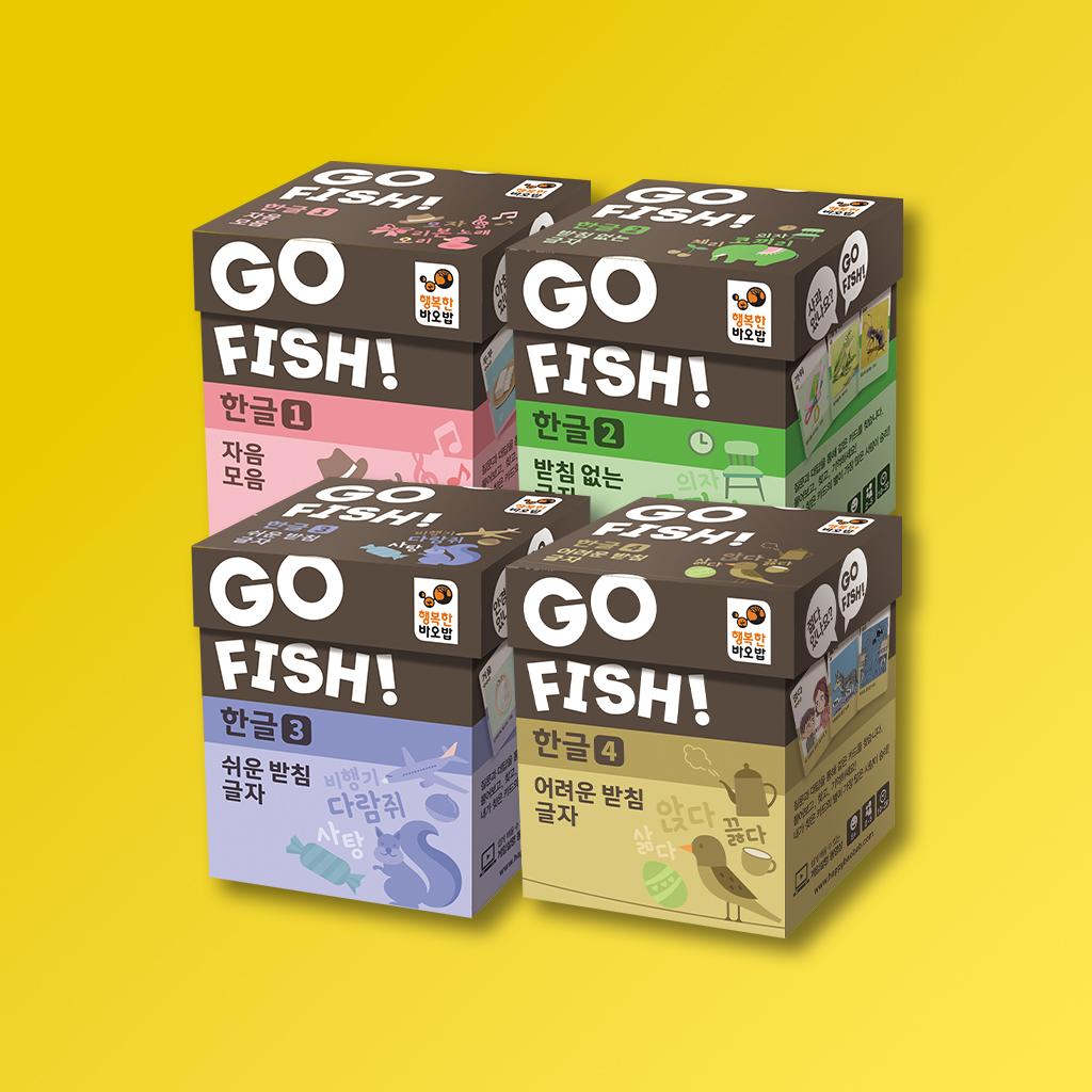 Happy Baobab Go Fish Hangeul (Korean Alphabet) 4-Pack Card Party Family Game