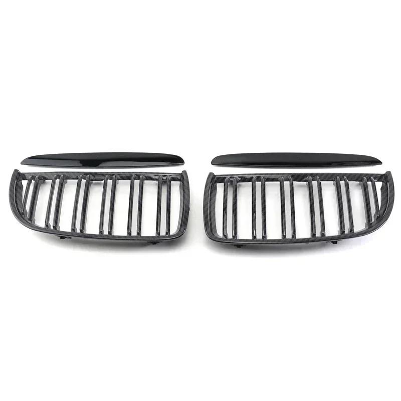 Front Kidney Grille Grill Compatible For BMW 2005-08 E90 E91 323i 328i 335i M-Color Gloss Black