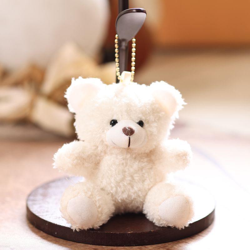 Breloc Drăguț de Pluș Urs cu Blană Moale Scurtă pentru Decorarea Genții și Cadou