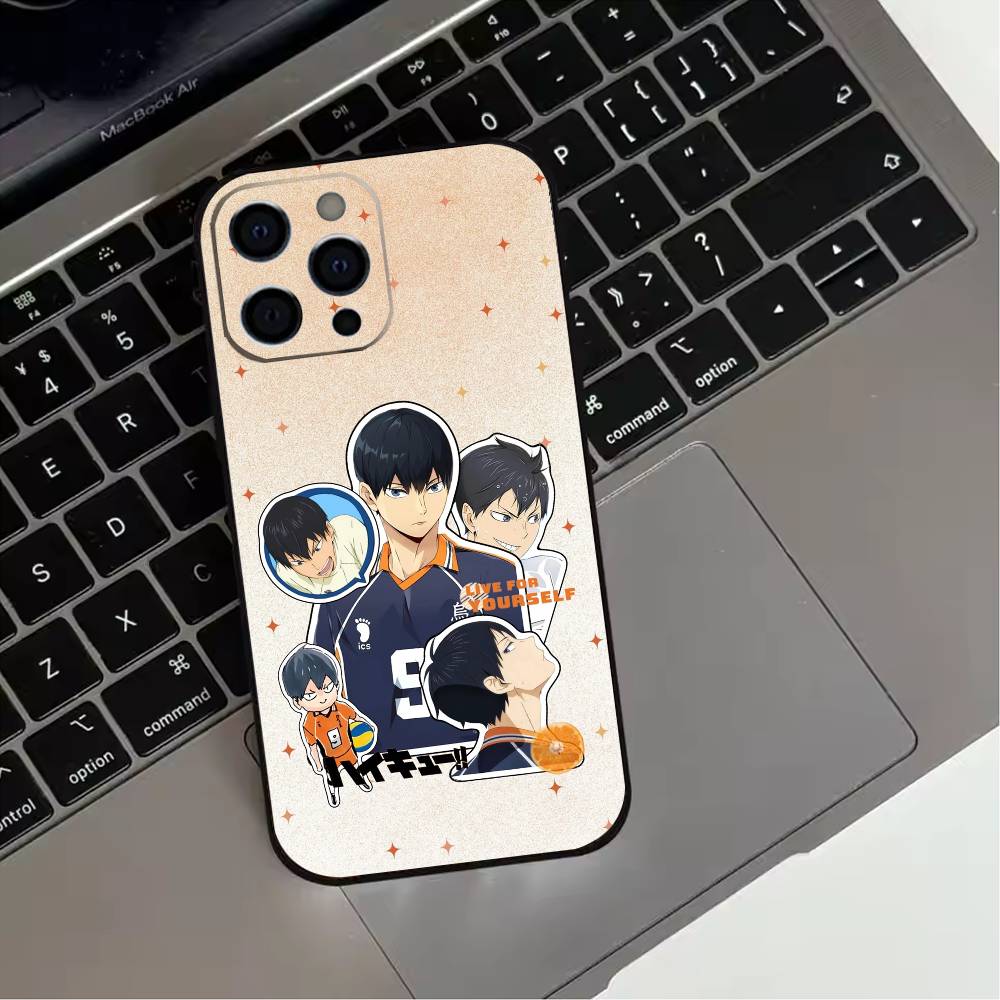 E-Epic Volleyball Haikyuu Phone Case For iPhone 17,16,15,14,13,12,11 Plus,Pro Max,XS,Soft Silicone Black Cover