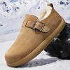 Winter Men's Warm Cotton Shoe Soft Bottom Slip-on Shoes for Men Fashion Plush Snow Boot Vintage Flat Designer Brogues Shoes Man