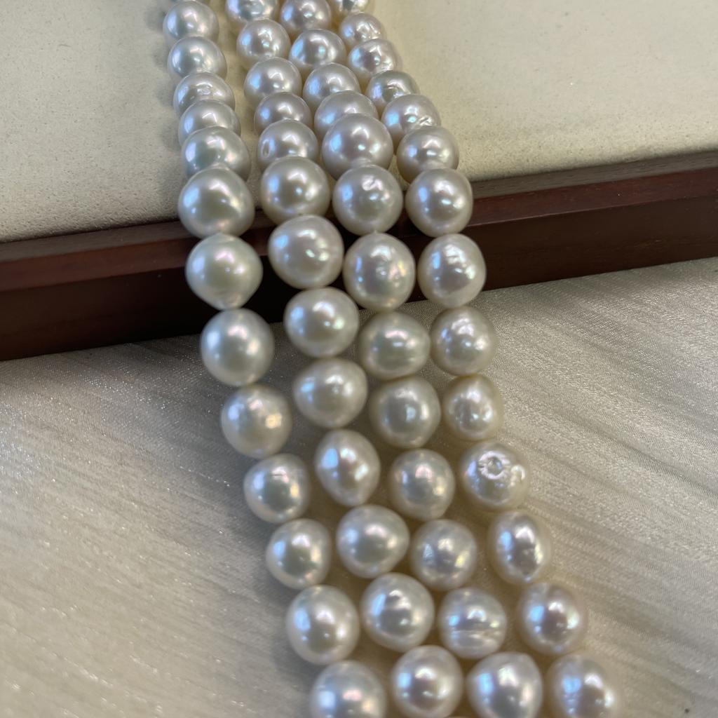 White Nearround Pearl 9-11mm For Jewelry Making DIY Necklace Bracelet Earrings Accessory