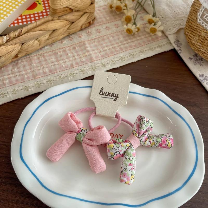 Spring New Floral Streamer Knot Hairpin Hair Band Small Fresh and Versatile Girl Side Bangs Broken Hairpin Ponytail Ring