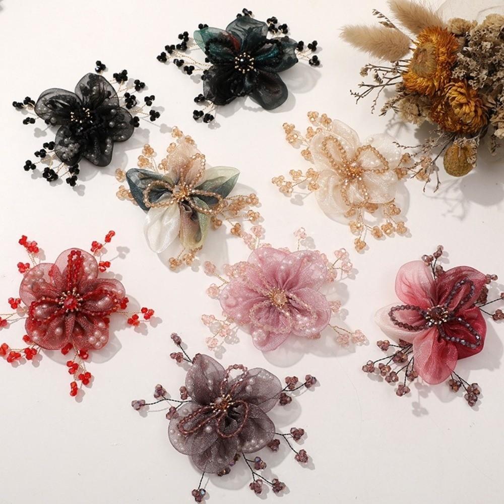 Sheer Organza DIY Hair Accessory Crystal Bead Hanfu Decoration Hanfu Garment Embellishment