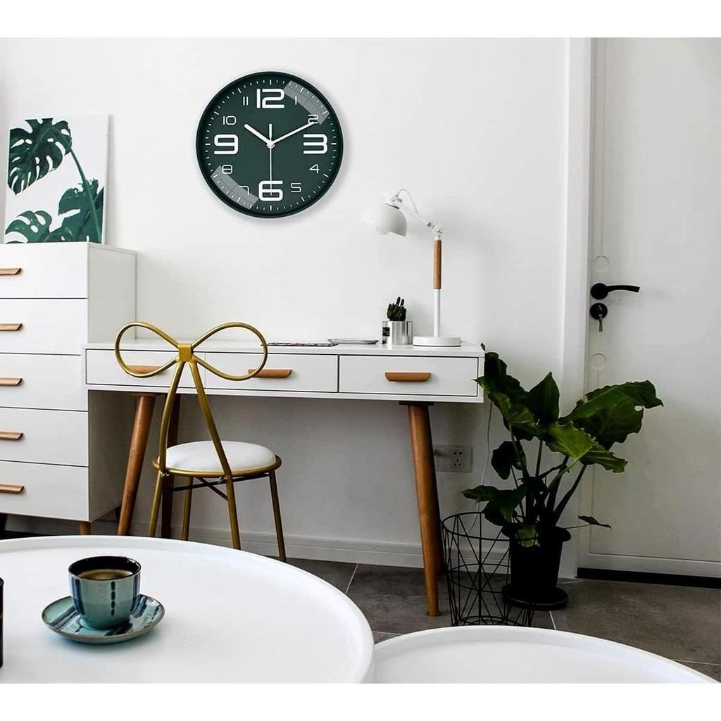 Wall Clock 12" Silent Quartz Decorative Latest Wall Clock Non-Ticking Classic Clock Battery Operated Round Easy To Read