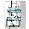 3-Tier Over-the-Door Bathroom Shelf Black Glass Door Hanging Storage Rack No-Drill Shower Caddy Towels