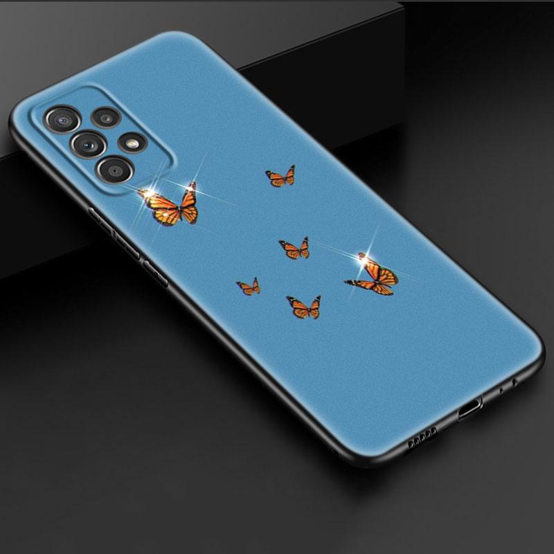 Cartoon Blauer Schmetterling Handyhülle für iPhone Samsung Galaxy Redmi Xiaomi Oppo OnePlus Note SA 7 8 9 10 11 12 13 14 20 21 22 23 53 54 Pro Max Ultra