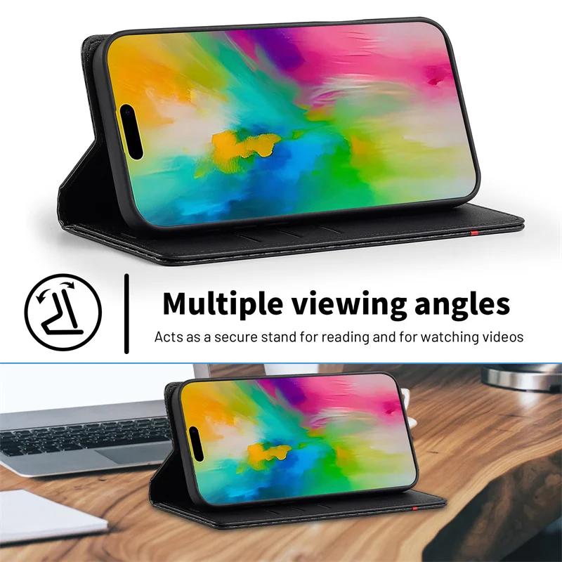 Etui S25Plus Carbon Fiber Magnetic Flip Case for Samsung Galaxy S25 Ultra S24 FE S25+ S24+ Plus Note 20 Ultra Soft Leather Funda